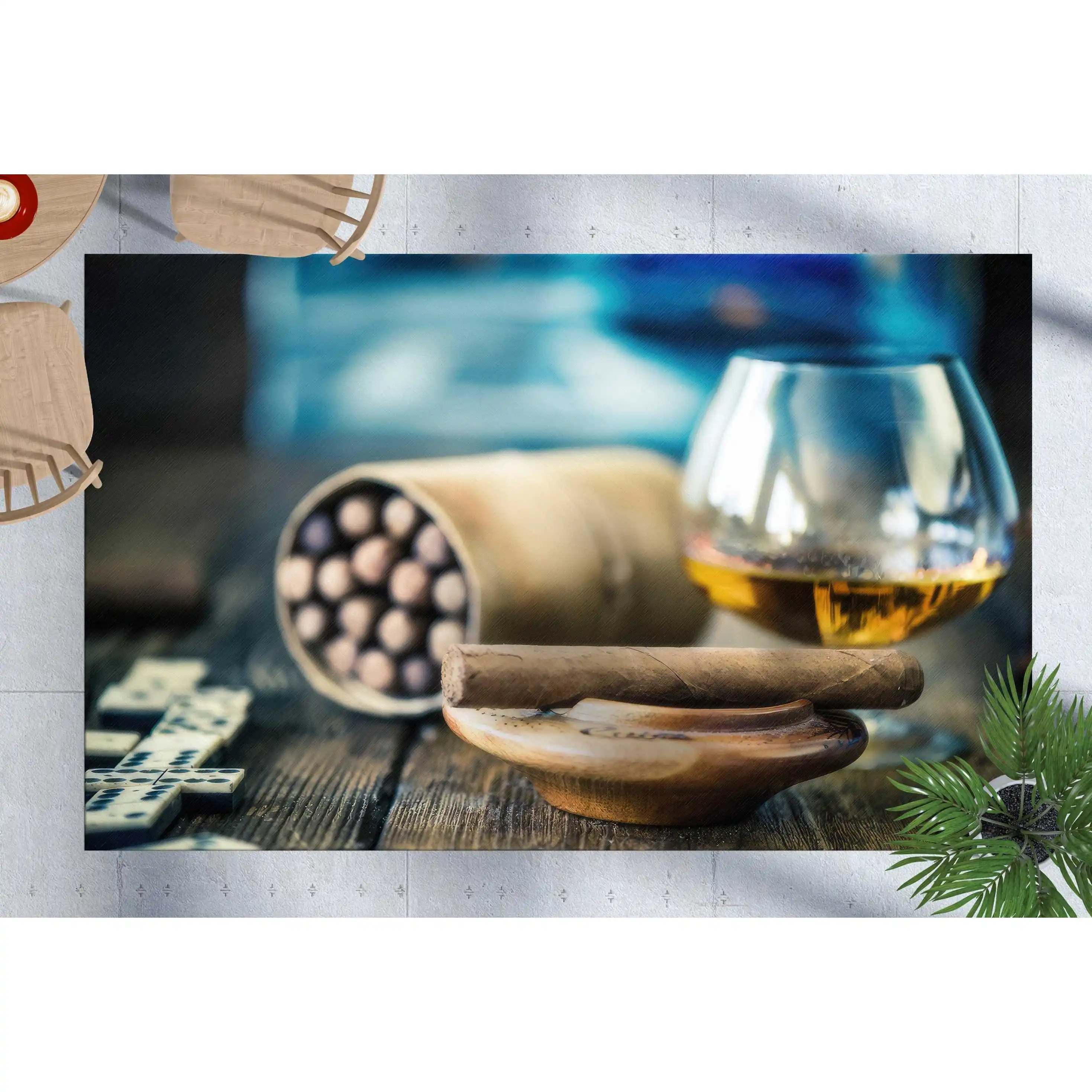 Printed Rug: Cigar and Brandy Rug, Bar Rug, Cigar Rug, Modern Rugs,Velvet Rug