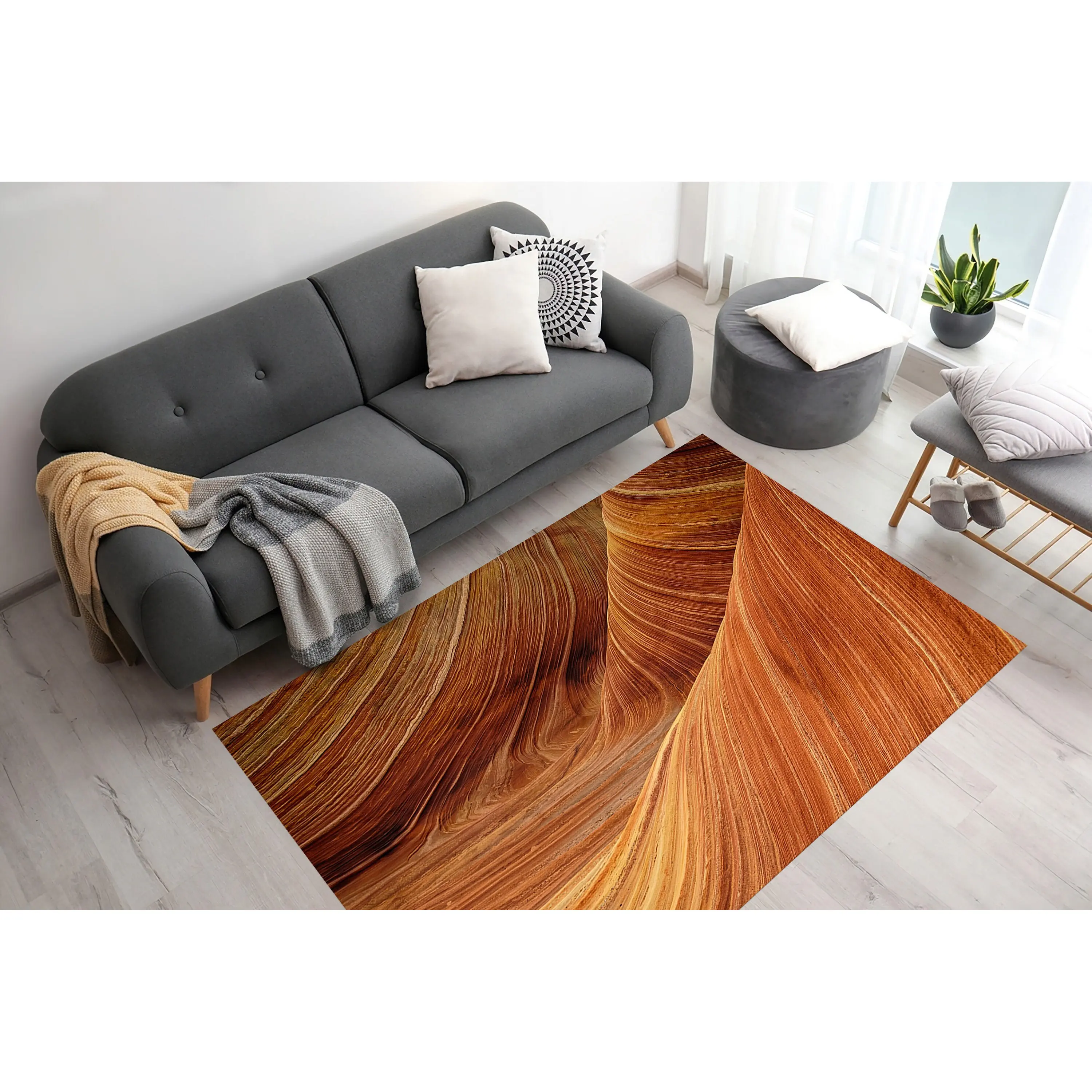 Desert Landscape Printed Rug: Geology, Desert, View, Stair, Bath, Corridor, Entryway, Easy To Clean,Chenille Rug